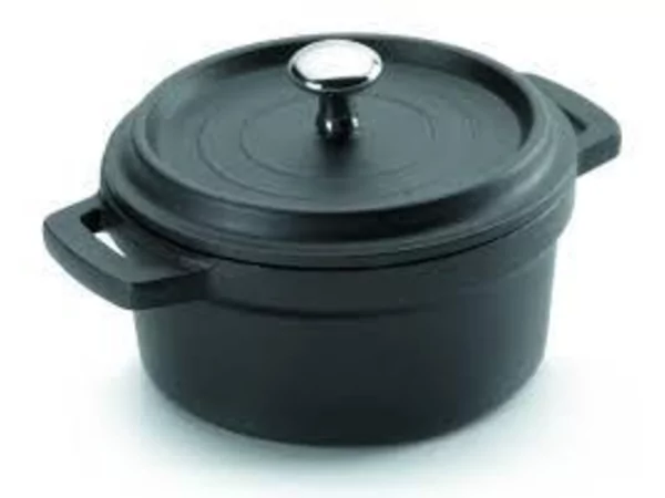 Cocotte aluminium rond noire D100xH50mm 250ml