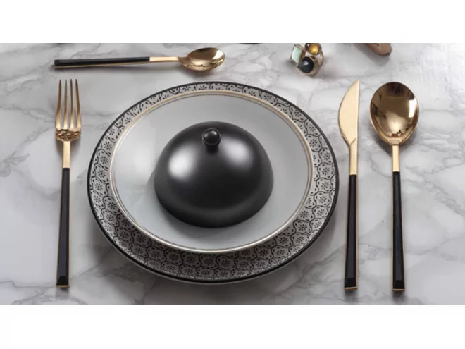 Pintinox Sushi PVD Gold & Black 2.5mm cuillère à café L150mm
