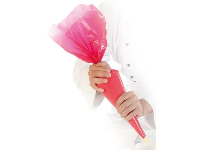 Spuitzakken op rol plastiek Red hot L590xB280mm 2,55L x74 st