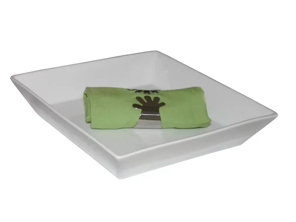 Assiette carrée creuse 21x21x4cm