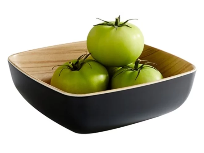Frida melamine bowl 165x165xH55mm black/imitation wood