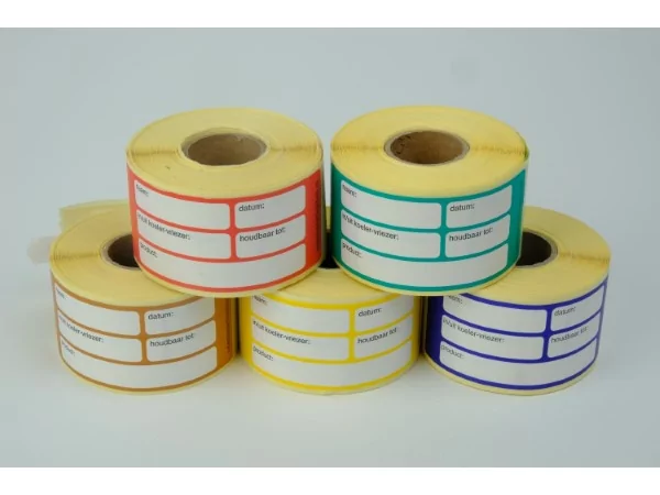 Voedselwaren stickers 250 st. rood (rauw vlees)