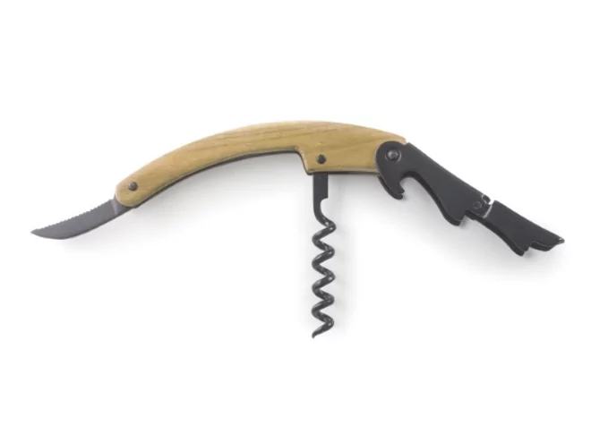 Waiters cork screw black wood L130xB20mm