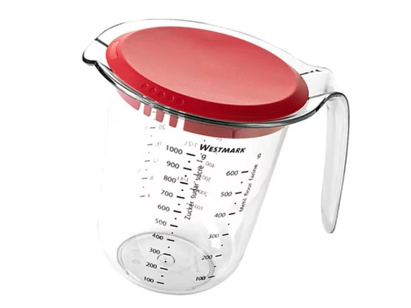 Maatbeker met deksel gegradueerd 1 ltr