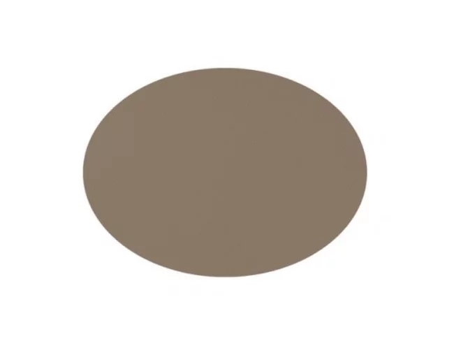 Napperon en cuir imitation ovale 45x33cm taupe