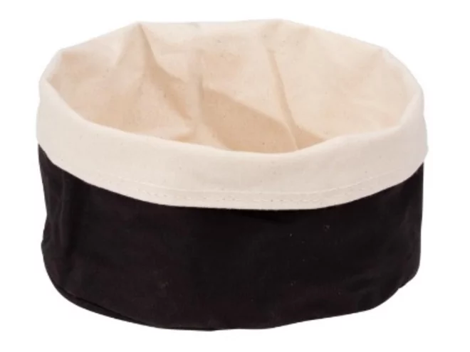 Panier à pain cotton rond D150xH150mm noir/beige