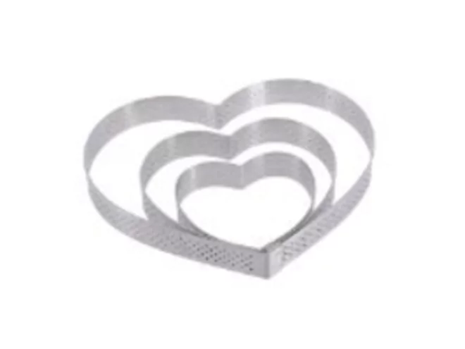 Taartring inox hart geperforeerd Ø80mm-95ml
