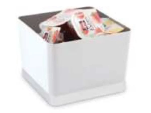 Tafelafvalbakje/bestekhouder wit 135x135xH110mm