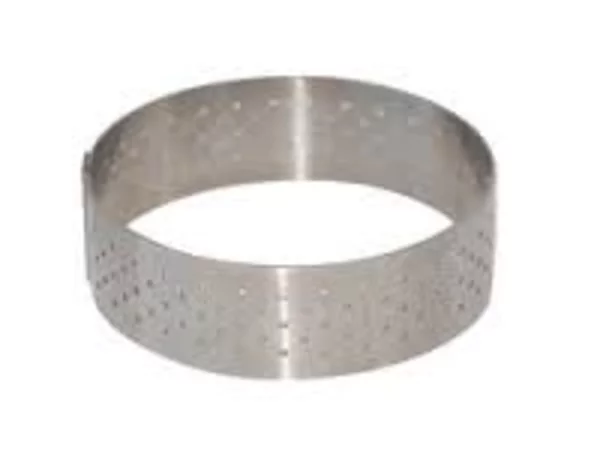 Cake ring stainless round straight edge perforated Ø75mm H2