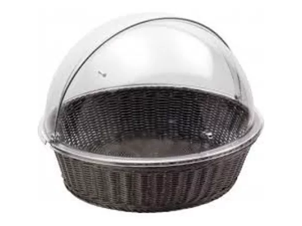 Panier à pain buffet wengé avec roltop Ø480xH385mm