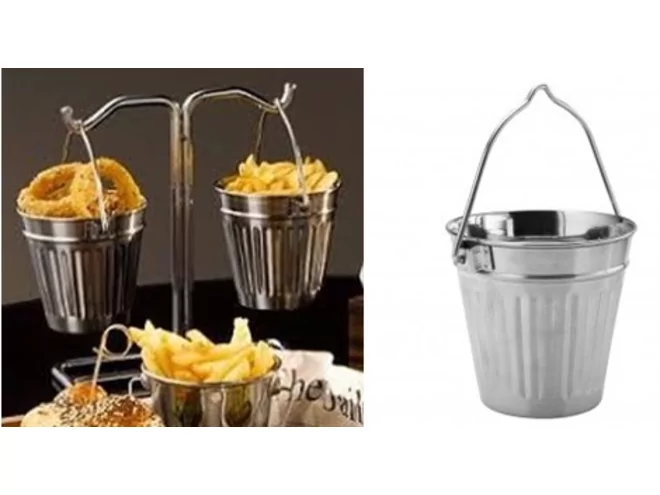Mini emmertje model afvalbakje inox Ø95xH90mm