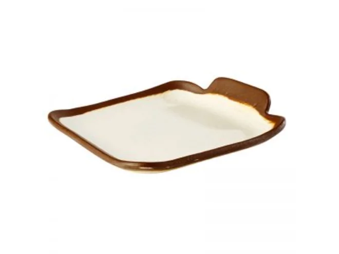 Crocker melamine fingerfood plate 140x130-H25mm beige