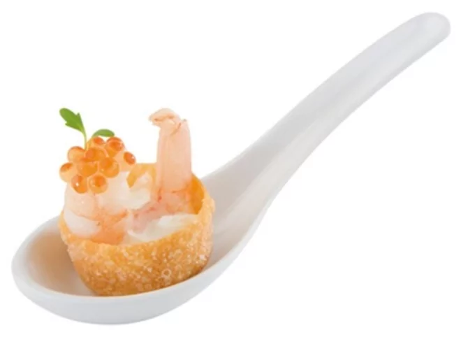 Melamine Chinese lepel Hong Kong L130x45mm wit
