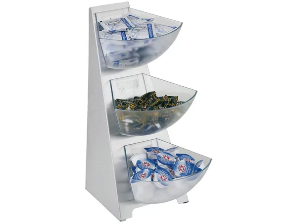 Buffet multi rack met 3 bakjes kunststof van ca 1ltr