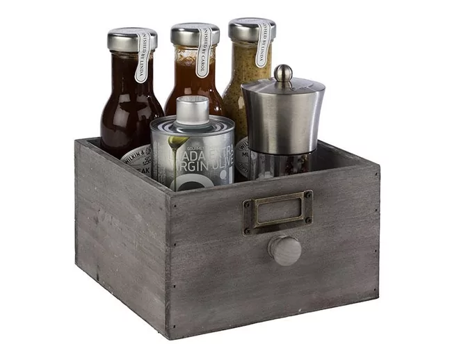Vintage Wooden crate L185xB185xH110mm
