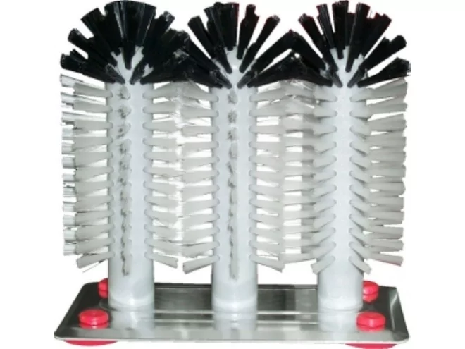 Lave verres triple brosse avec socle alu H180xB190xD95mm