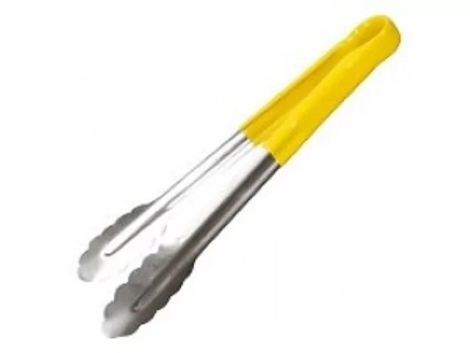 Tang inox silicone handvat geel L250xB40mm