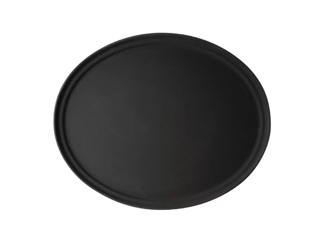 Plateau de service Mykanos laminé anti glissant noir oval290x210mm