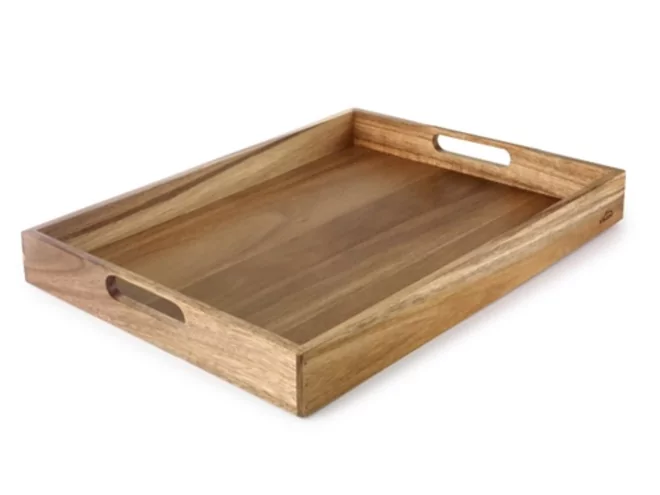 Plateau de service en bois 450x350xH60mm