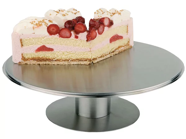 Taartschotel op voet mat inox Ø31cm H7cm op bestelling