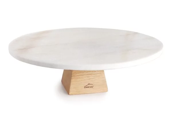 Cake stand marble/wood D300xH90mm